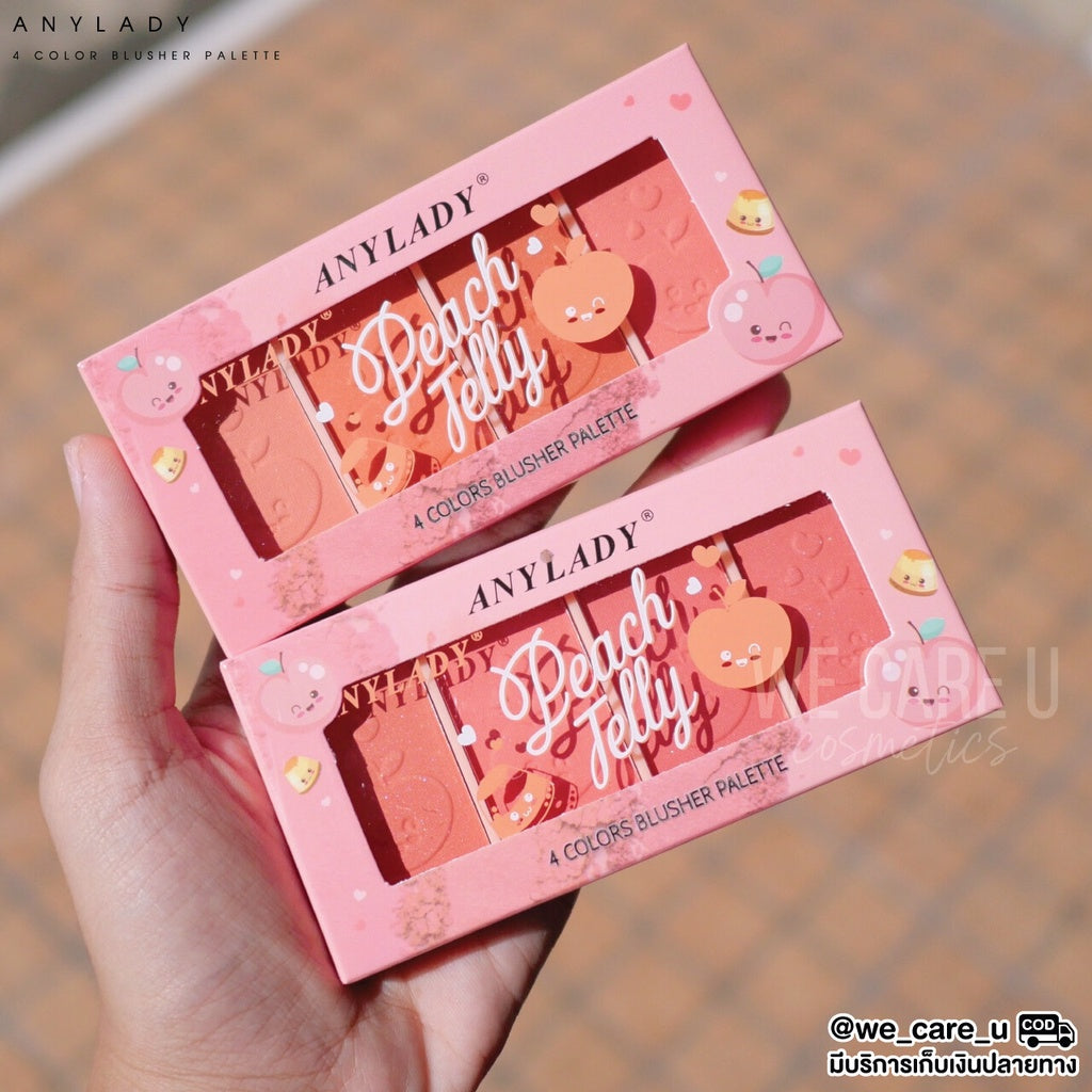 ANYLANDY Peach Telly 4 Colors Blusher Makeup Palette