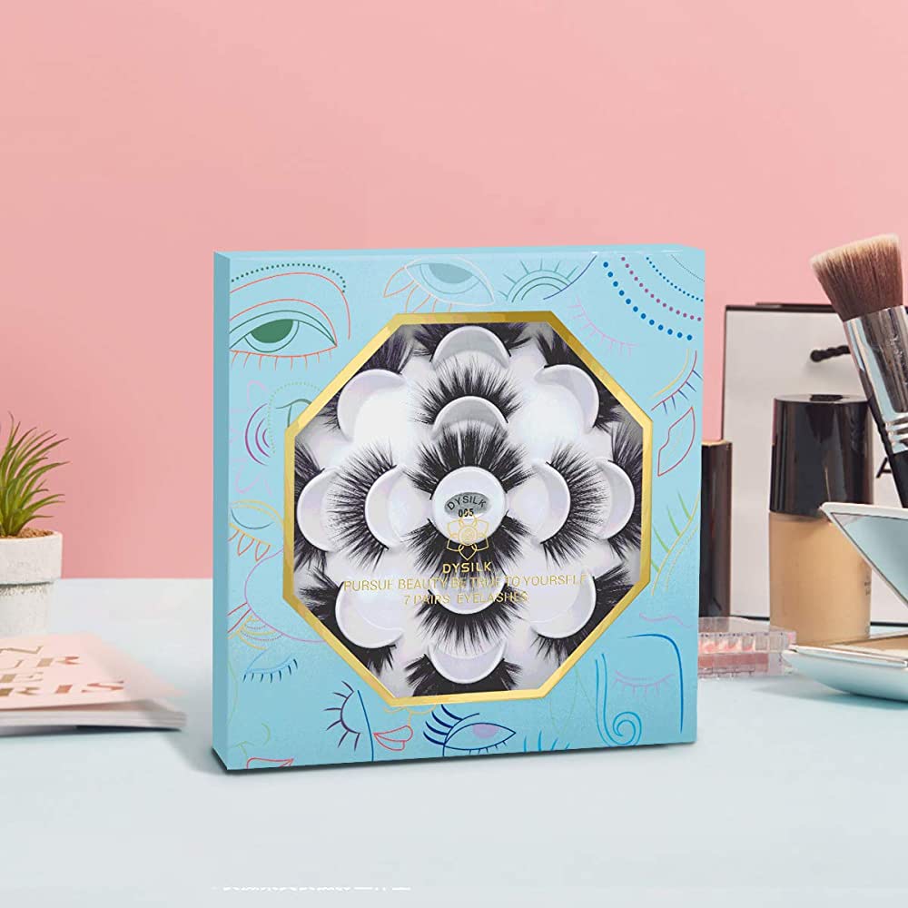 Amaxeactor Reusable Fake Lashes 7 Pairs 3D Eyelashes