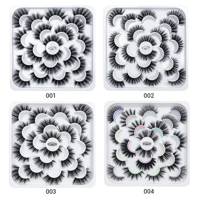 Amaxeactor Reusable Fake Lashes 7 Pairs 3D Eyelashes