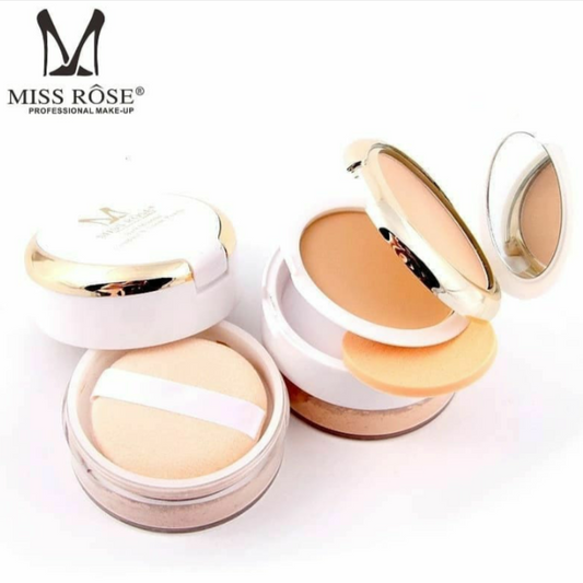 Miss Rose 3D Pearl Whitening Compact & Lose Powder