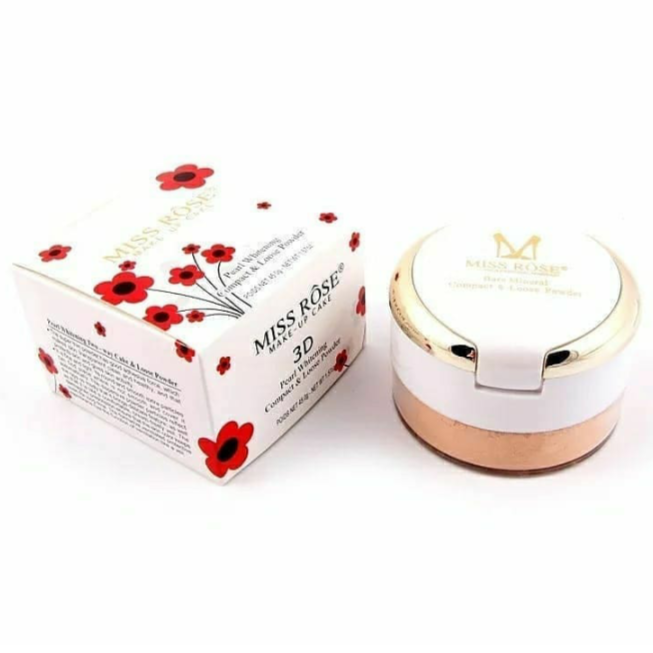 Miss Rose 3D Pearl Whitening Compact & Lose Powder