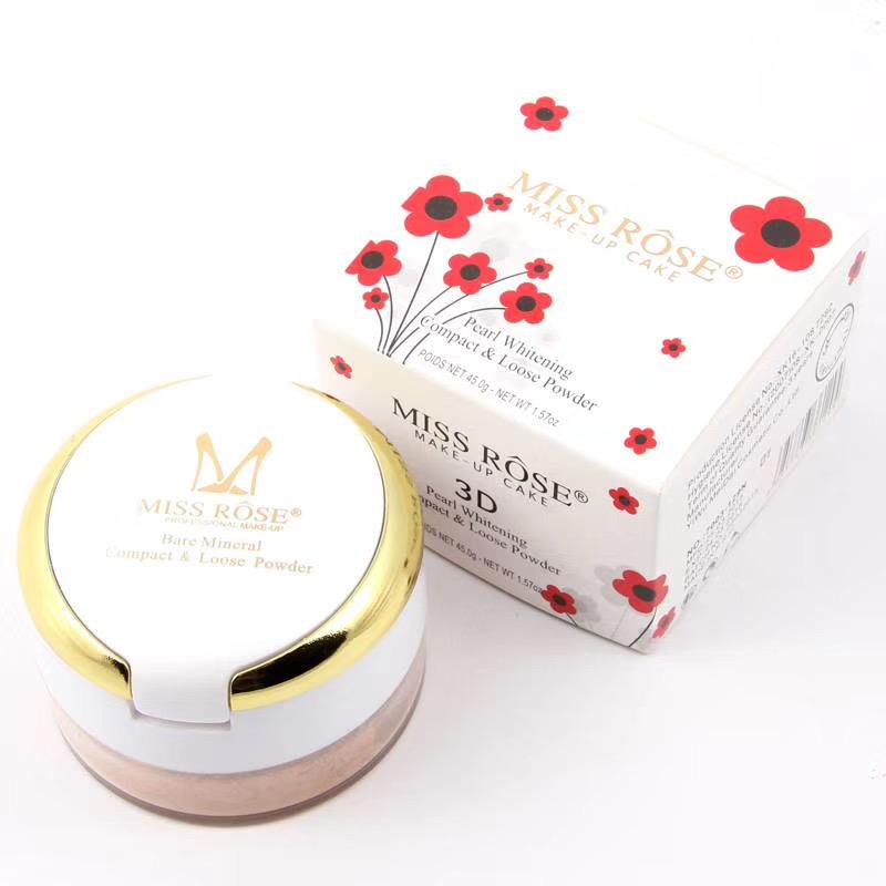 Miss Rose 3D Pearl Whitening Compact & Lose Powder